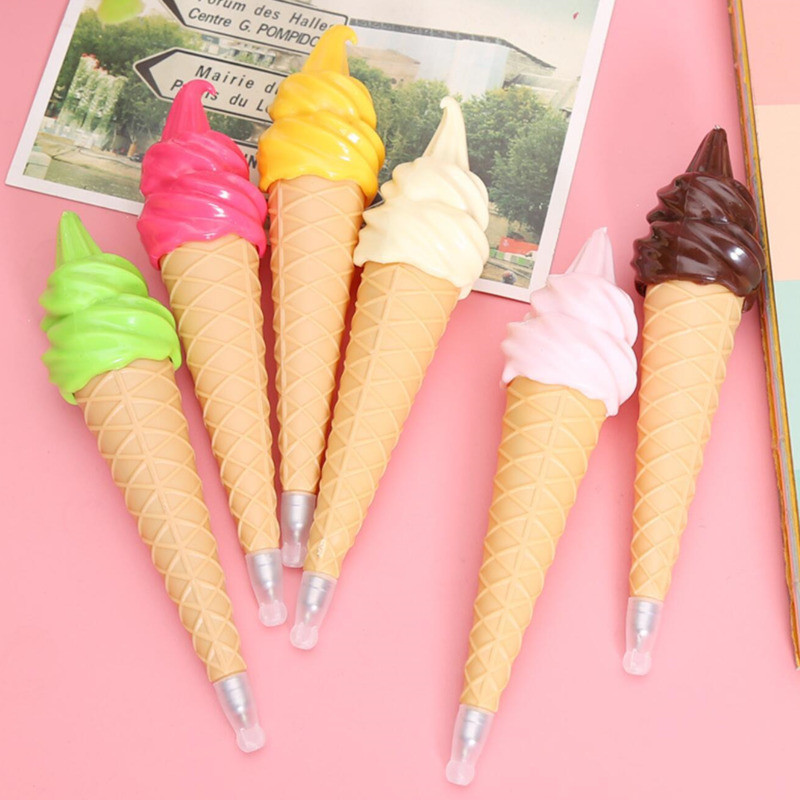 

1 Piece Cute Kawaii Ice Cream Ballpoint Pen Sweet Cone School Office Supply Stationary Creative Novelty Funny Lovely Pretty