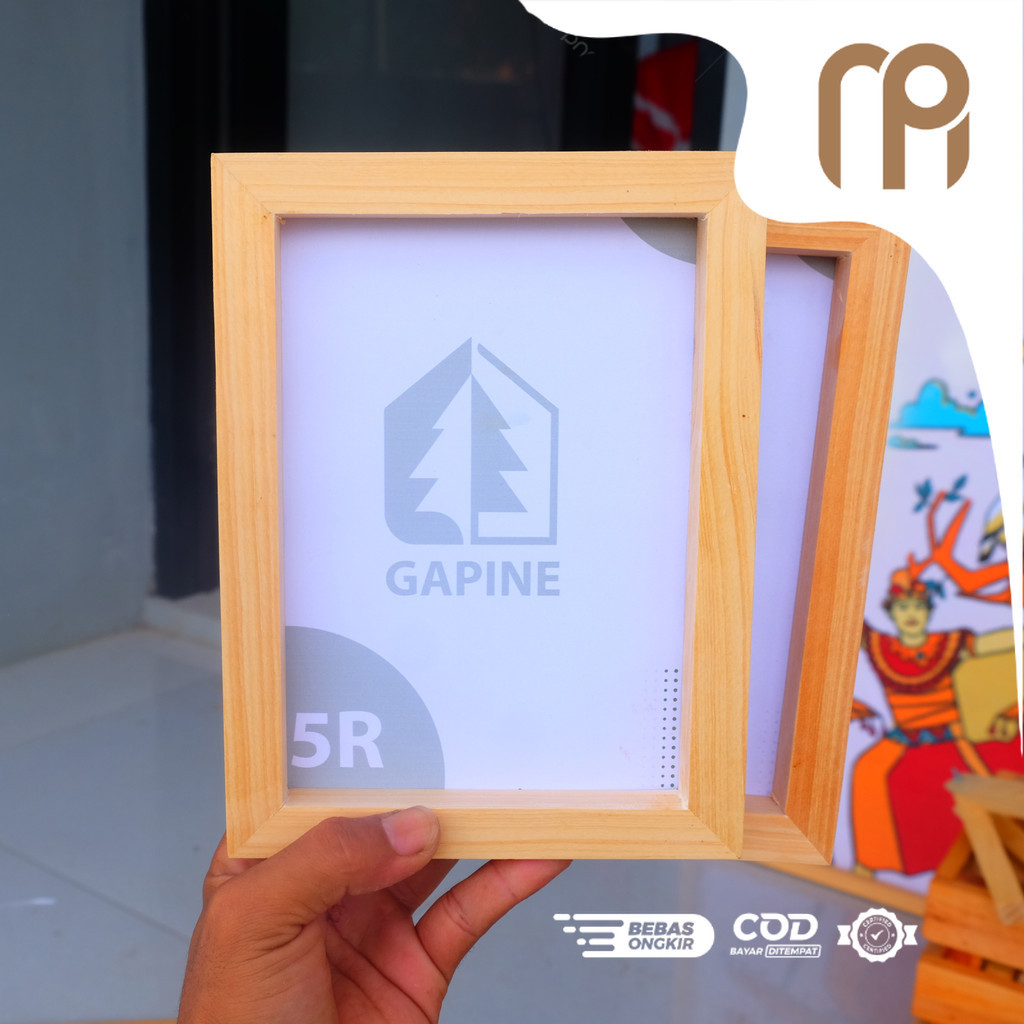 Bingkai Pigura Kayu Jati Belanda 5R (127 x 178 MM)