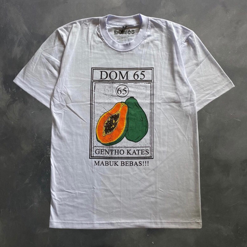 Tshirt DOM 65 - GENTHO KATES Cotton combad 24s White tebal