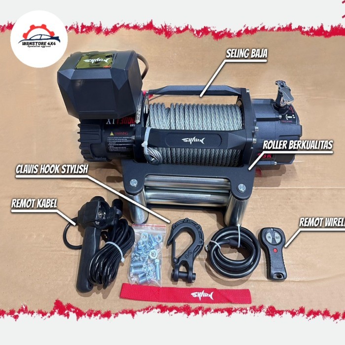 WINCH TRUTLE SHARK 13000 LBS 6 TON 6.6 HP - 24V, GENERASI KE-2