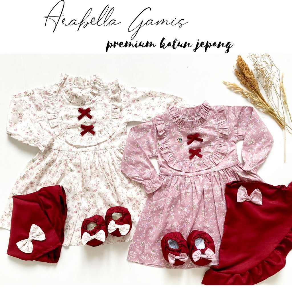 Gamis Anak Sepatu Hijab Dress Muslim Anak Perempuan Arabella Rosemary - BB