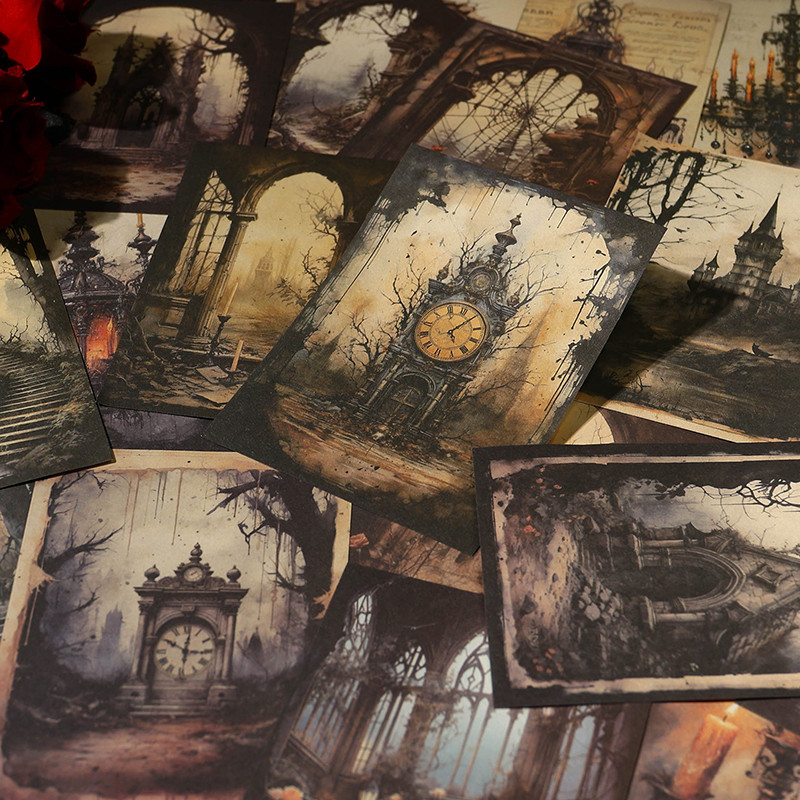 

20Pcs Halloween Vintage Dark Series Decoration Material Paper Perfect for Journal Collage Scrapbooking DIY Stationery