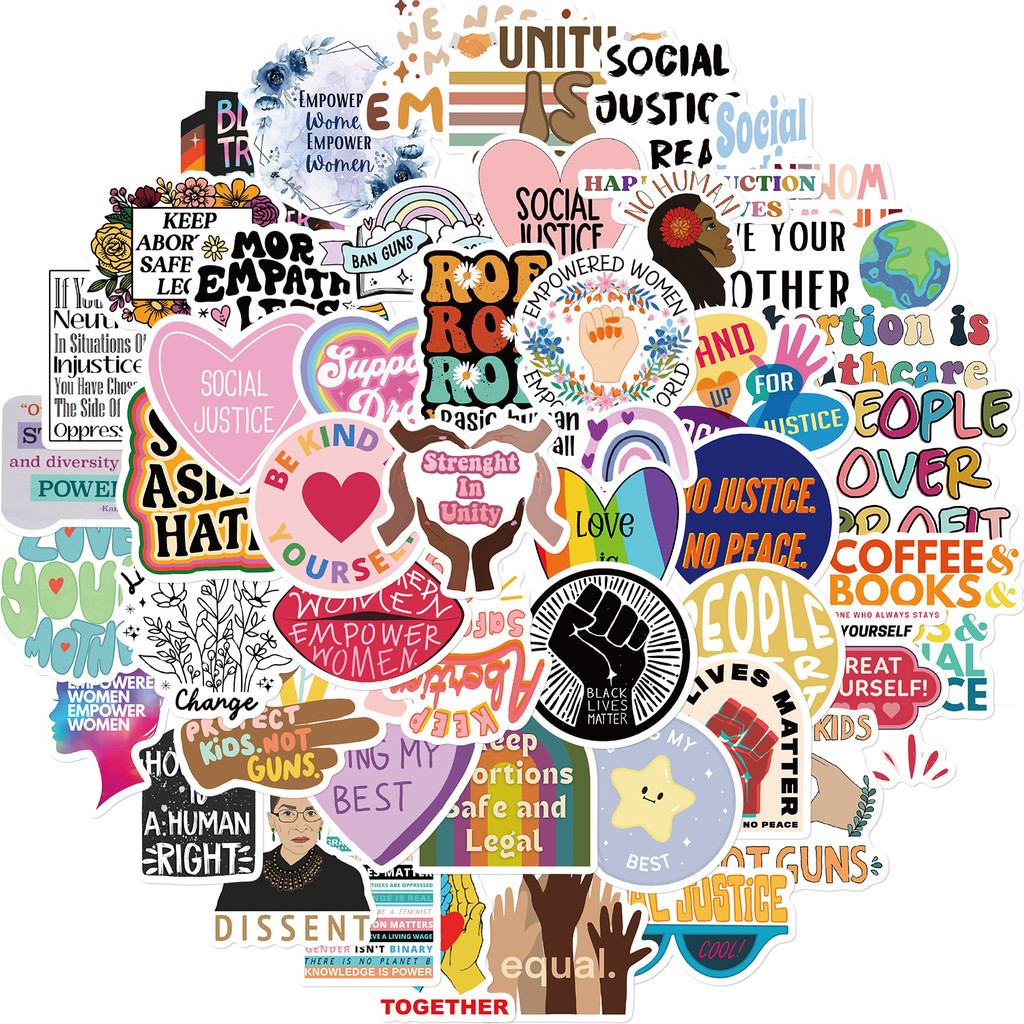 

50PCS Social Justice Graffiti Stickers Handbooks Phone Cases Laptop ulators Decorative Stickers