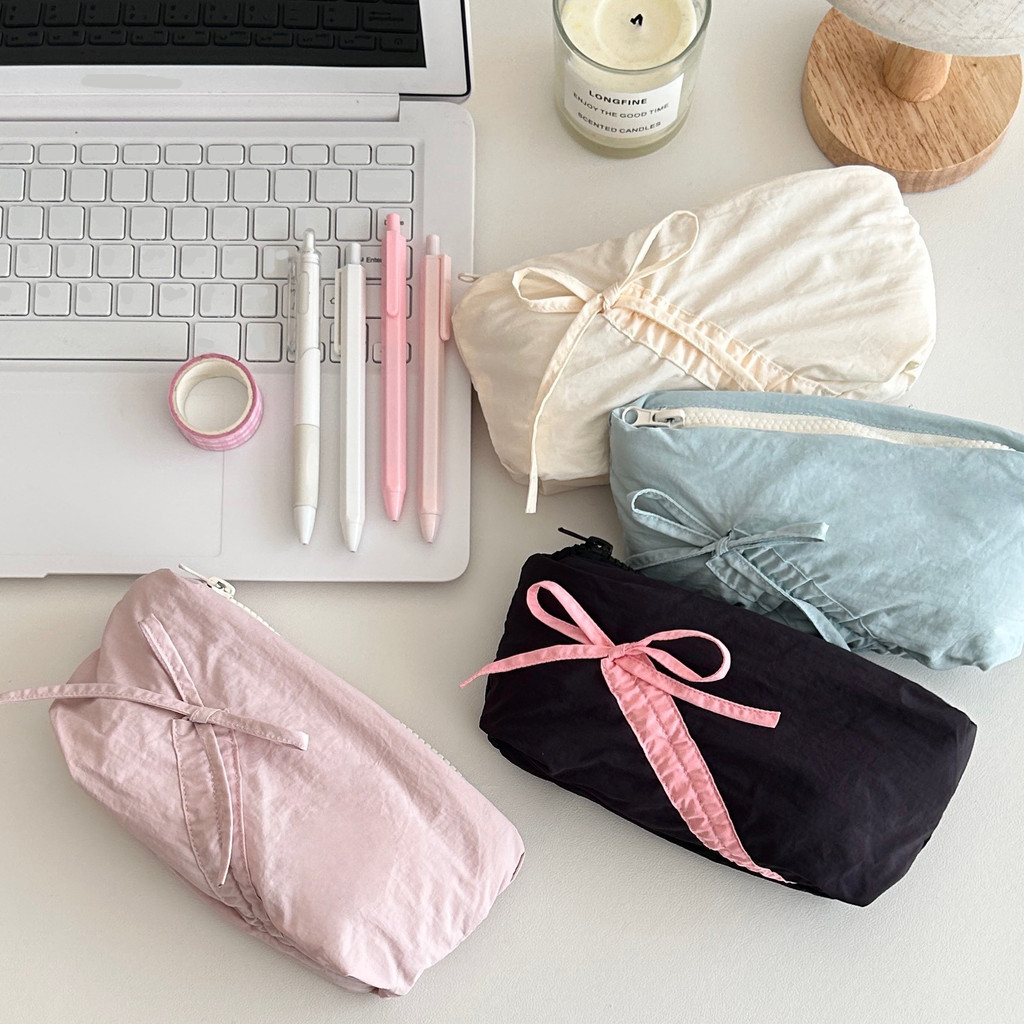 

pencil case，Coquette Accessories Makeup Pouch for Women Bow Purse Kawaii Cosmetic Bag Coquette Aesthetic