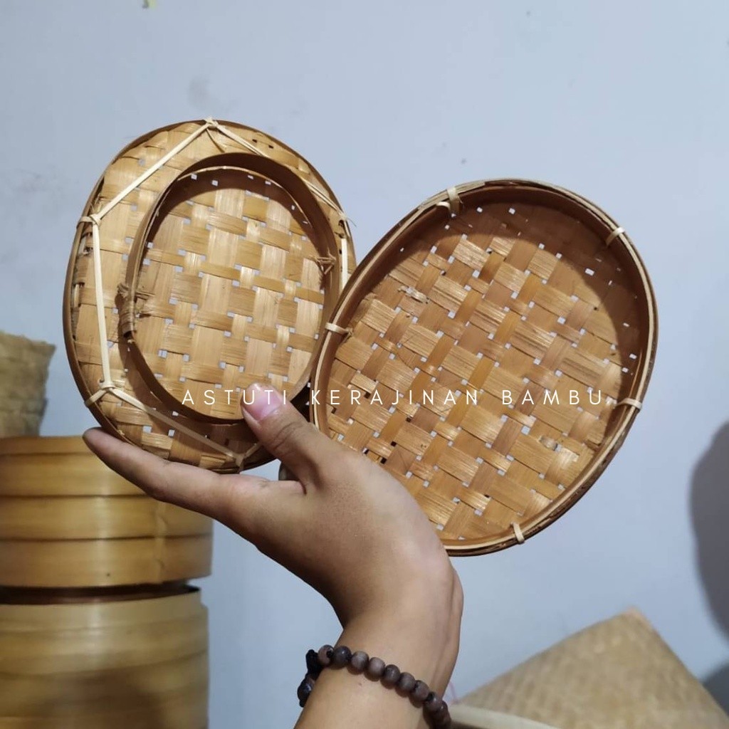 Piring Bambu Oval/Piring Oval Bahan Dasar Bambu/Ukuran Bervariasi/Piring Bambu Lesehan/Piring Bambu 