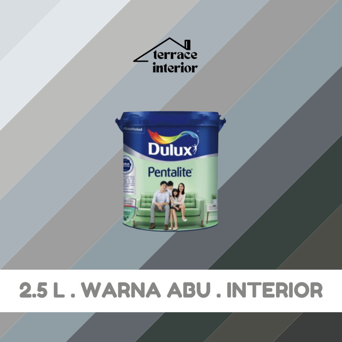 Cat Tembok Dulux Pentalite Interior 2.5L warna Abu Grey Doff Matt