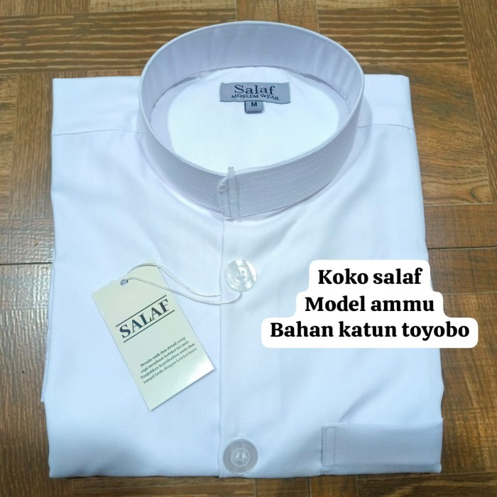 BAJU KOKO Ammu amu collection koko  koko pria dewasa koko santri - kokosalaf putih, m