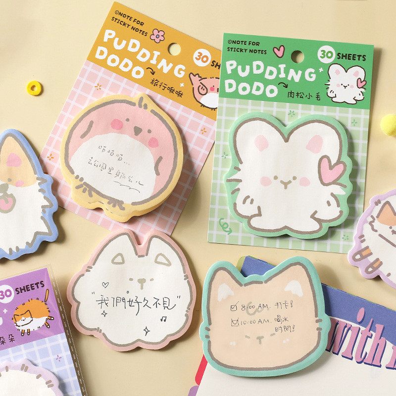 

30Sheets Pudding Dodo series Sticky Kawaii DIY Notes Supply Vocabulary Writing Pads Planner Reciting Book Student Memo Message