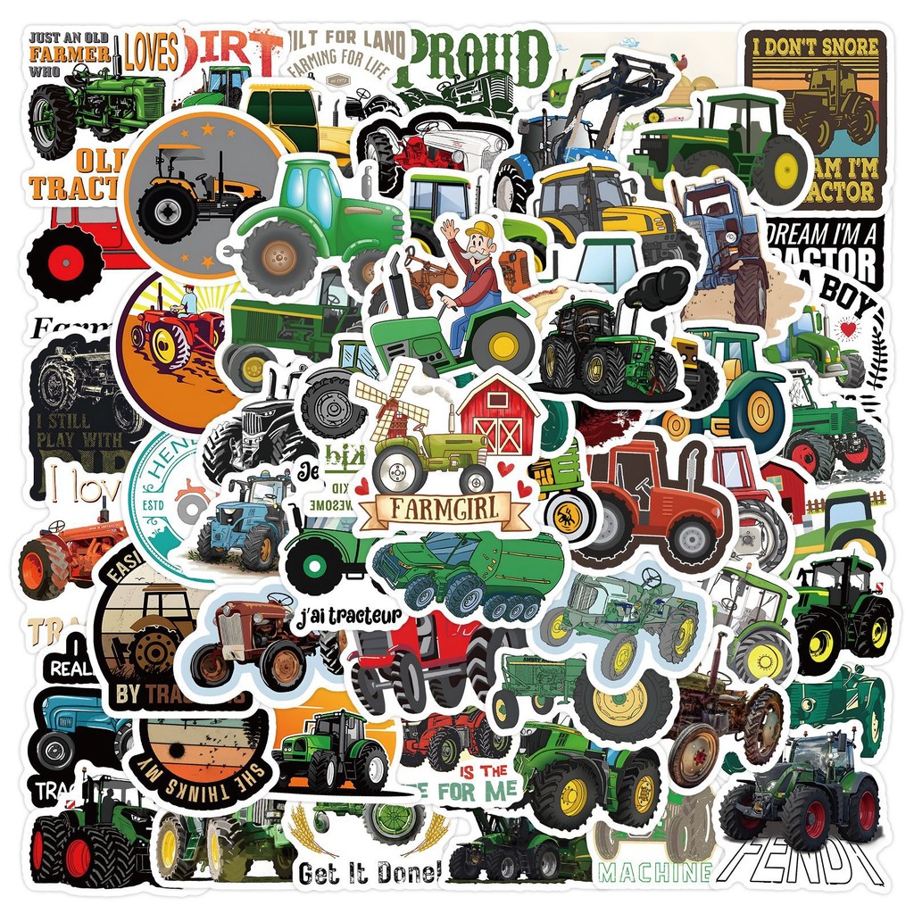

60Pcs Farm Tractor Stickers For Suitcase Skateboard Laptop Luggage Phone Car Styling DIY Decal Pegatinas