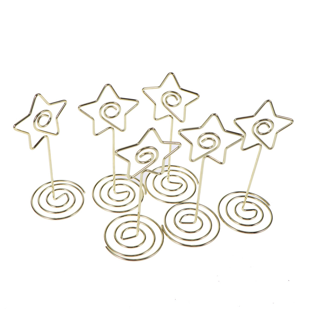 

10pcs Star Memo Clip Note Paper Holder Clamps Stand Desktop Photo Clip Holder Card Stand Display Desk Accessories ganizer Note