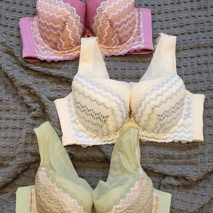 DAPAT 3PCS FREE CD  Bra Wanita Kawat Cup C to D Busa Tipis Kait 4 Size 32-40 Bra Push Up Penekan Lem