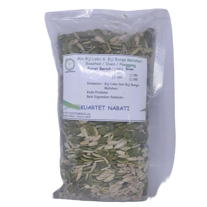 

1000gr Roasted MIX Pumpkin Seeds & Sunflower Seeds Varian Rasa Original/ Asin - Original