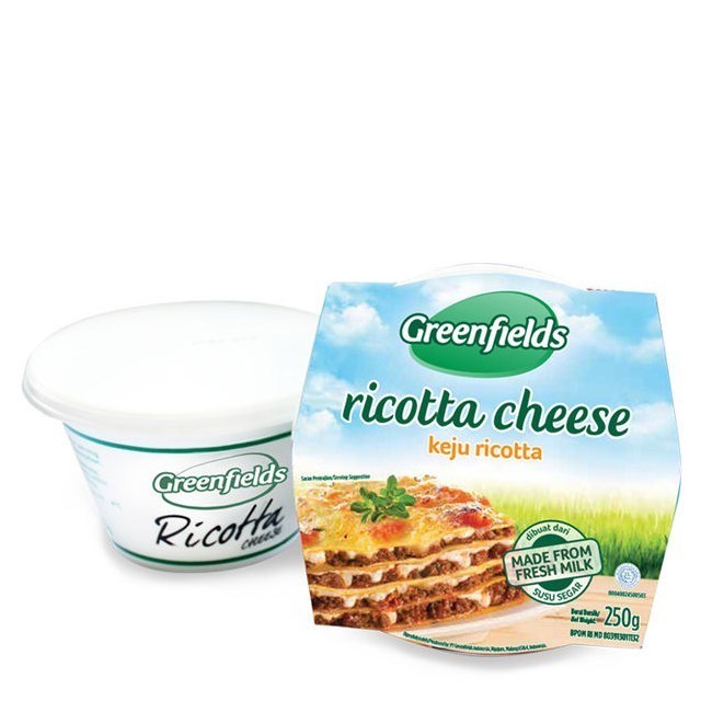 

TERMURAH Riccotta Cheese Greenfield / Keju Riccotta Greenfield - 250 Gram