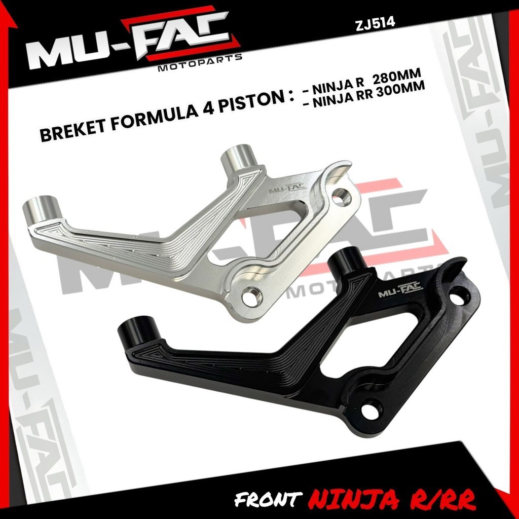 BM Breket Kaliper FORMULA 4 Piston NINJA 150 R 280MM / RR 300MM MUFAC ALUMINIUM CNC