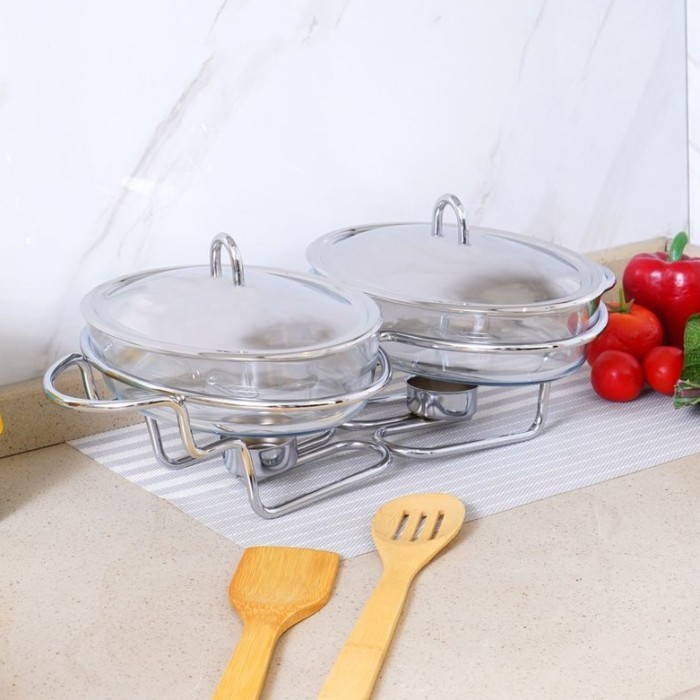 Food Warmer Display Prasmanan DELICIA Set 2 Pcs Penghangat Makanan