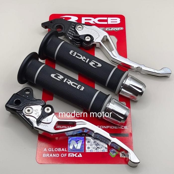 SIERTAA Paket 3in1 Handgrip RCB HG55 ORIGINAL + Handle Cnc + Jalu Stang Cnc Nmax, Pcx, Adv, Aerox, X