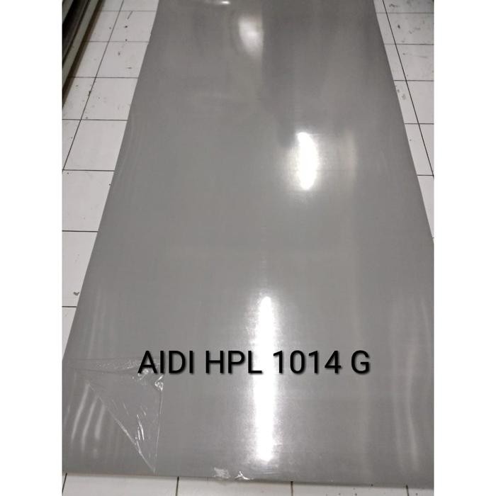 AH 1014G MEDIO GREY GLOSSY HPL SOLID GLOSSY HPL POLOS KILAP HPL AIDI HPL AIDI 1014 G ABU KILAP