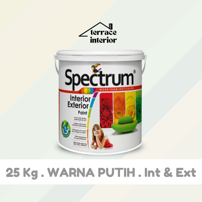 Cat Tembok Spectrum Interior & Exterior Warna Putih 25 Kg