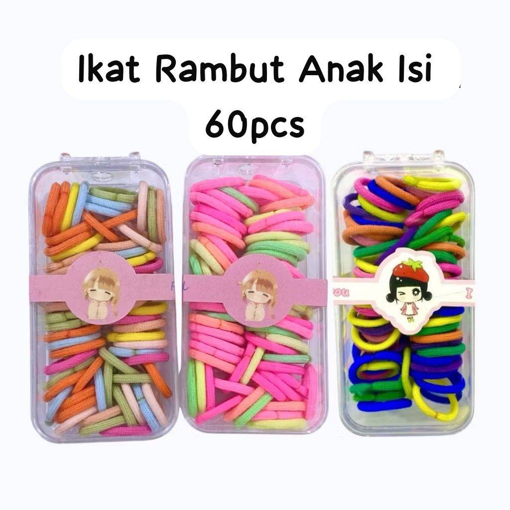 Ikat Rambut Anak Perempuan 60pcs / Kunciran Rambut Anak