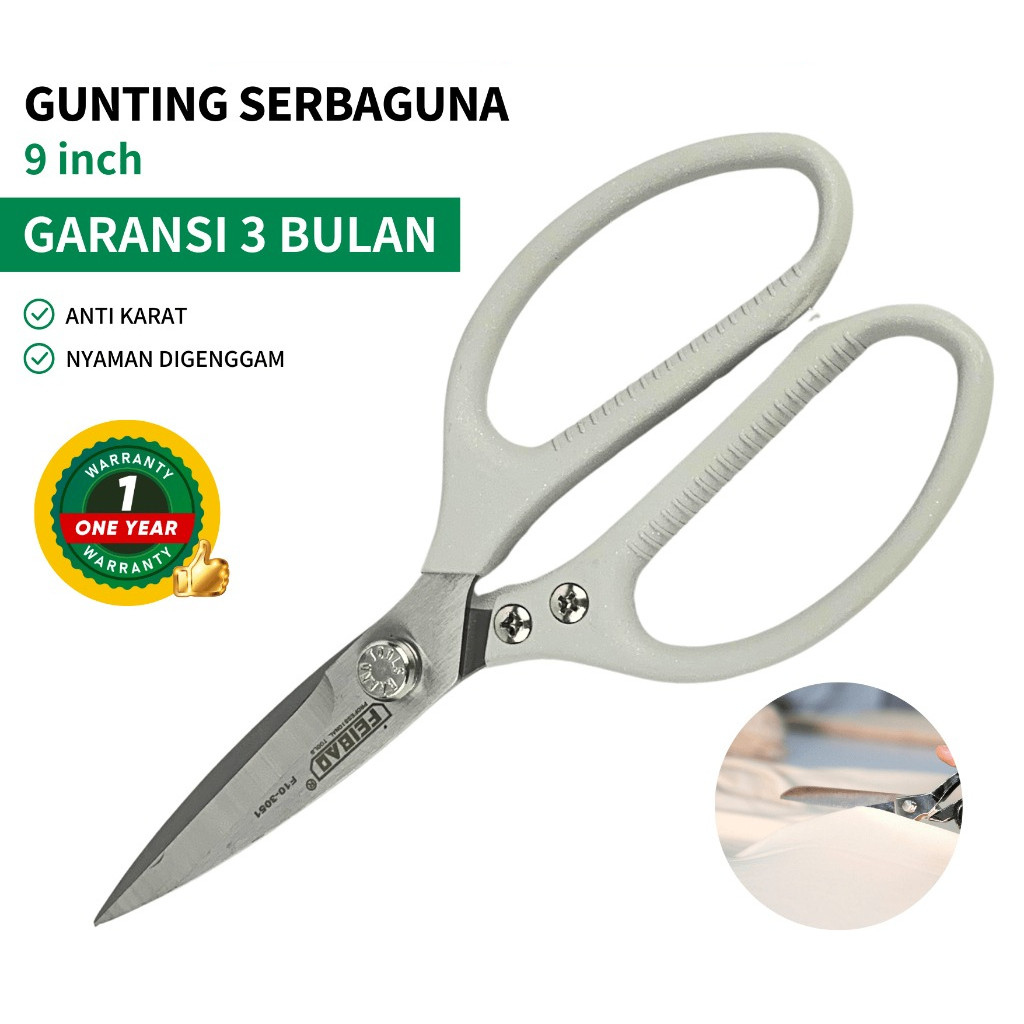 

FeiBao Gunting Serbaguna 9 inci Abu - Abu, Stainless Steel