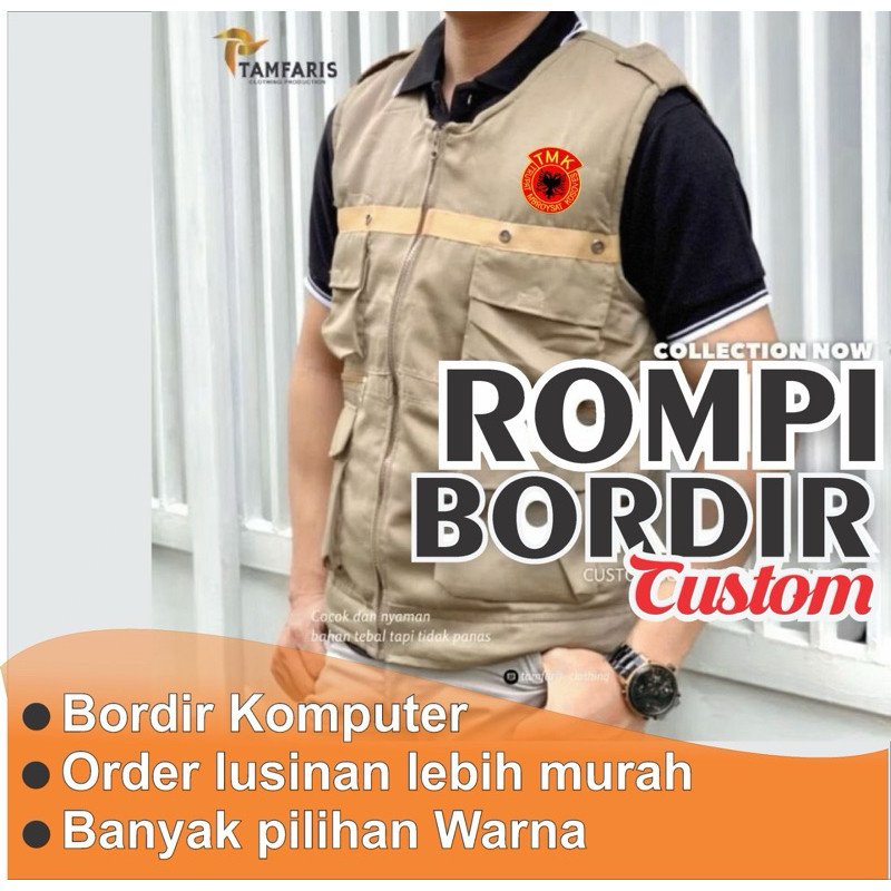 Rompi Bordir Custom - Seragam Kerja Satuan & Grosir Best Seller