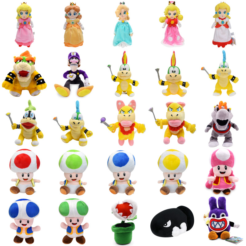 32 Styles Mario Bros Princess Peach Rosalina Daisy Toadette Lemmy Bowser Plush Toys Larry Wendy Iggy