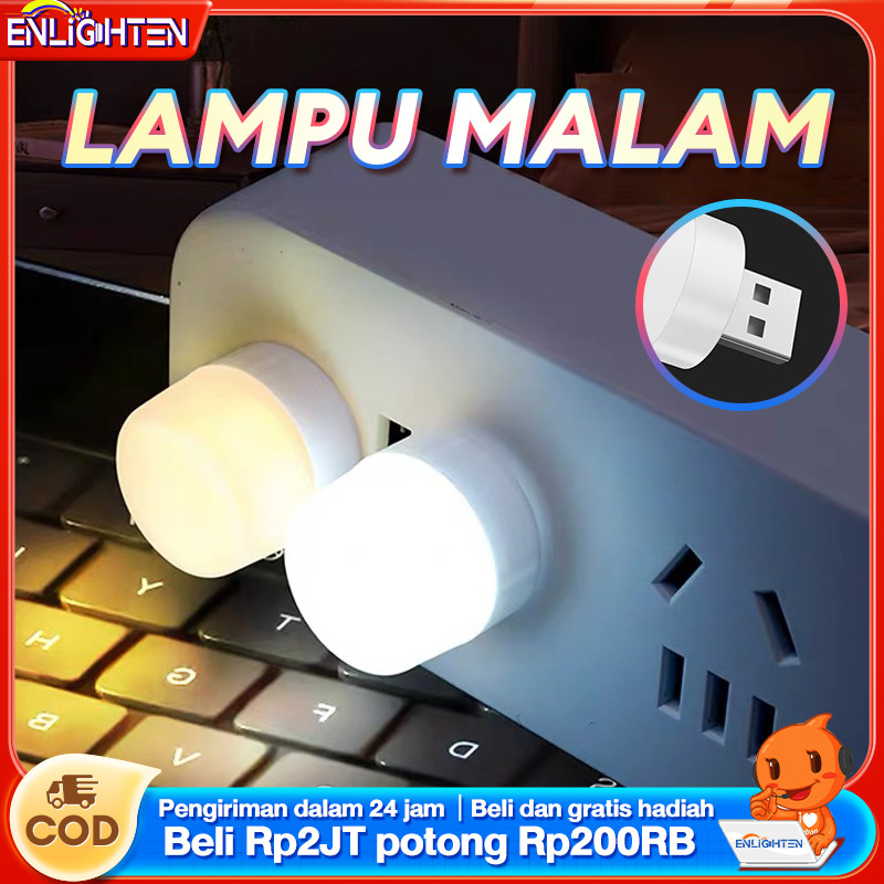 New LAMPU TIDUR MALAM LED Mini USB Portable Lampu Belajar SENSOR CAHAYA OTOMATIS ON OFF SEGI LAMP CO
