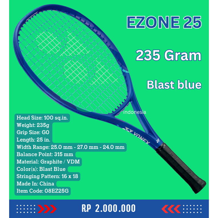 EZONE 25 235g Blast Blue Yonex - raket tenis