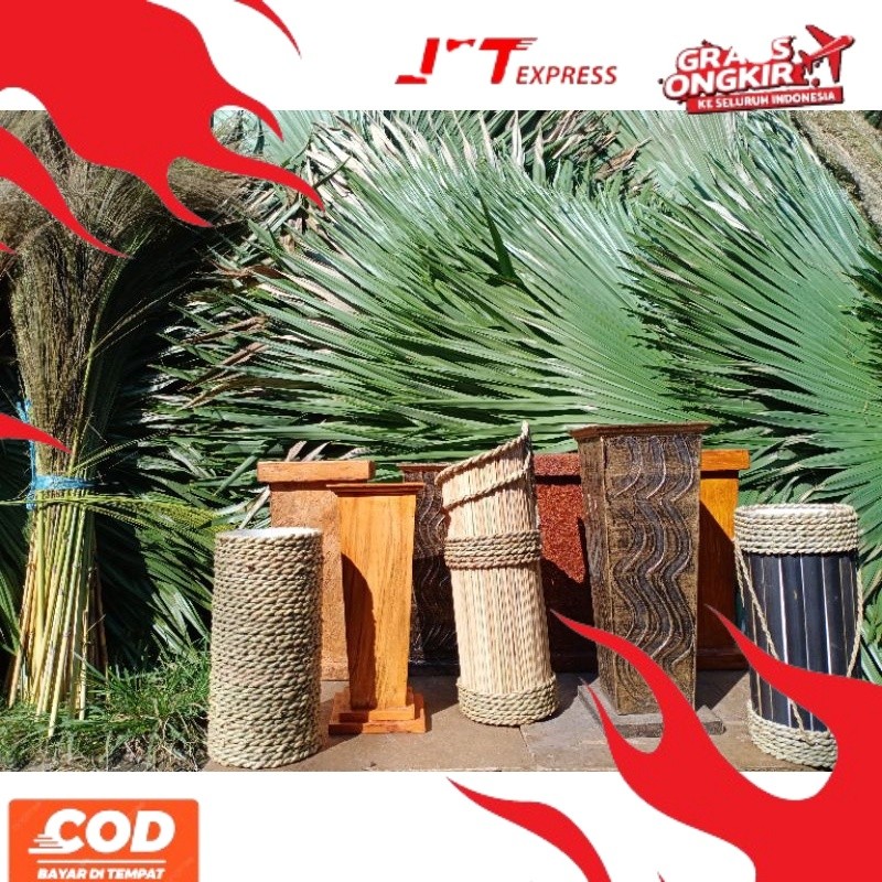 NEW TREND Pot Kayu/Vas Kayu/Pot Mendong/Vas Mendong/Vas Bunga Rustic RIO