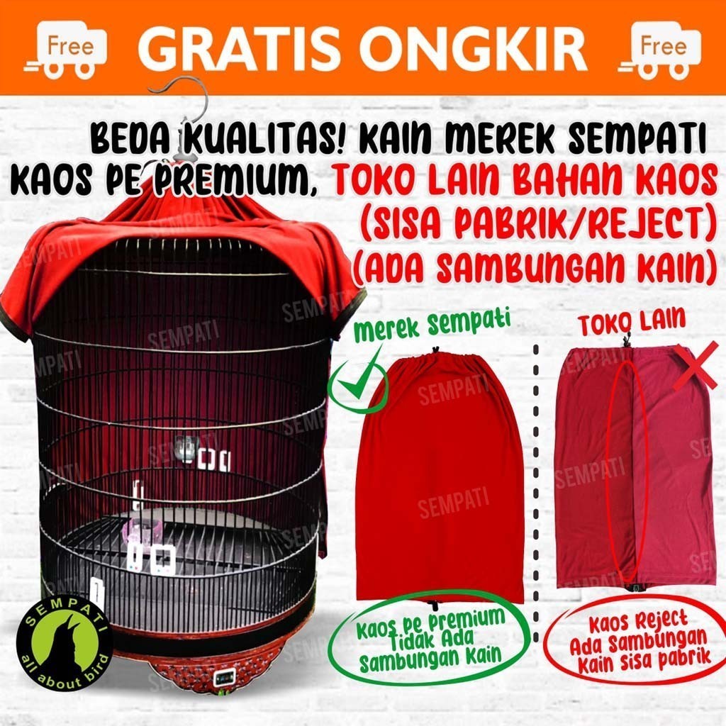 SEMPATI Krodong Murai Batu Kaos PE Premium Super Tebal Double Resleting Dua Sleting Kerodong Krodong