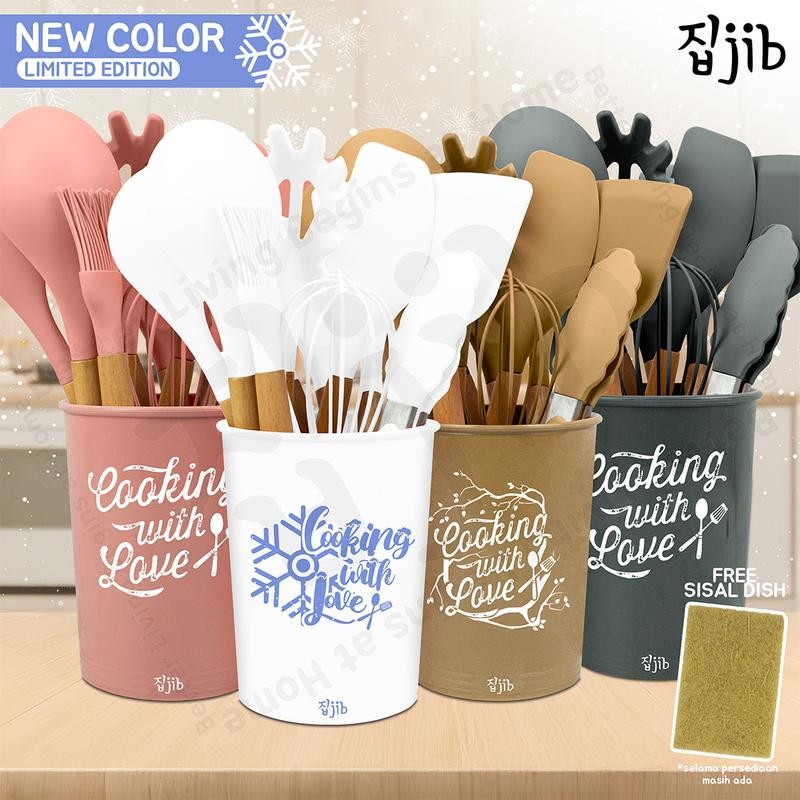 

JIB Silicone Utensil Set / Kitchen Silicon Utensile Set + Bucket / Sodet Silikon / Spatula Set / Utensile Set Masak 13 pcs & 10 pcs [ COD ]