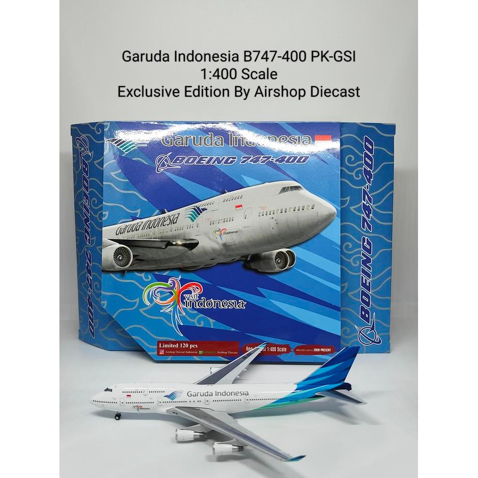 KL58 Garuda Indonesia B747-400 PK-GSI 1:400 Scale Exclusive Edition By Airshop Diecast