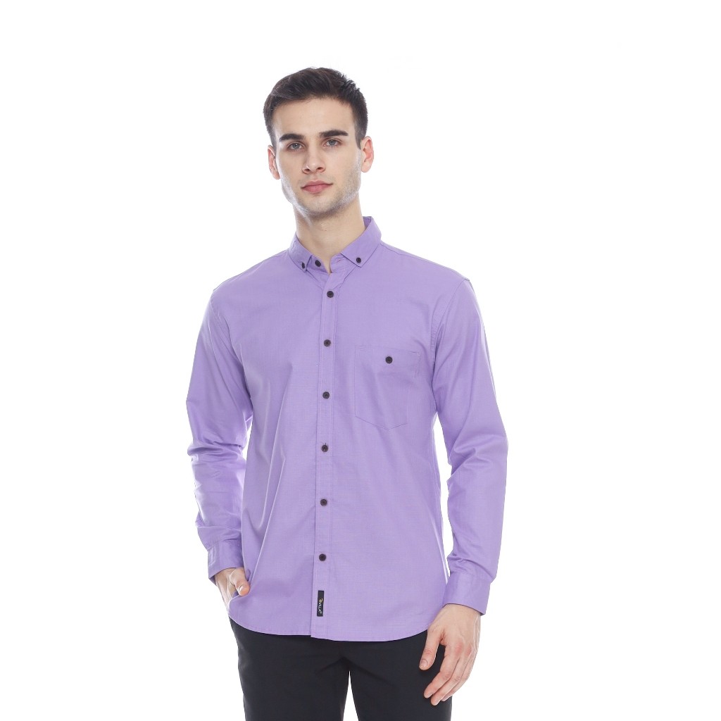 [NEW] RVL - Long Sleeve Shirt Shirt lilac | Rivilla Kemeja Polos Pria Lengan Panjang Lilac Basic Cas