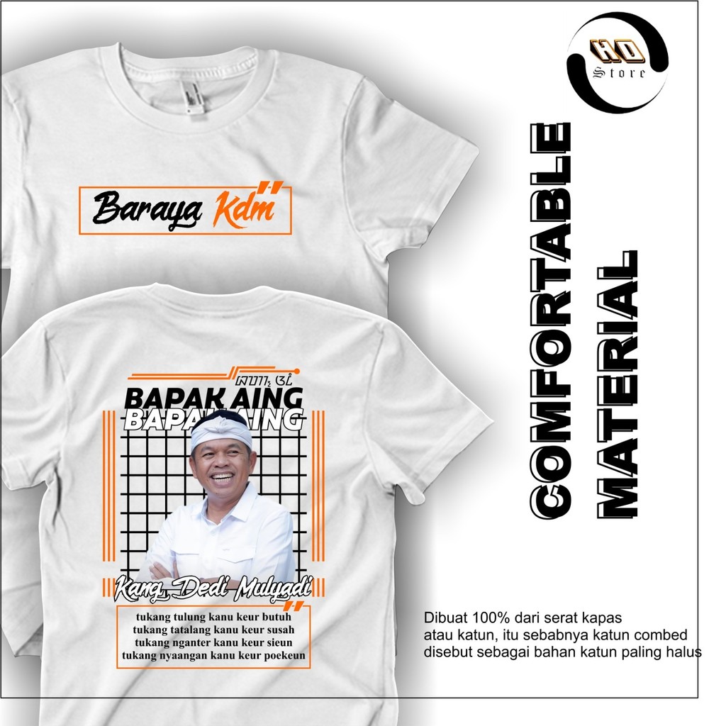 Hd_store58 Kaos Bapak Aing Baraya Kang Dedi Mulyadi Tshirt Unisex Baju Atasan Pria  100% Katun Combe