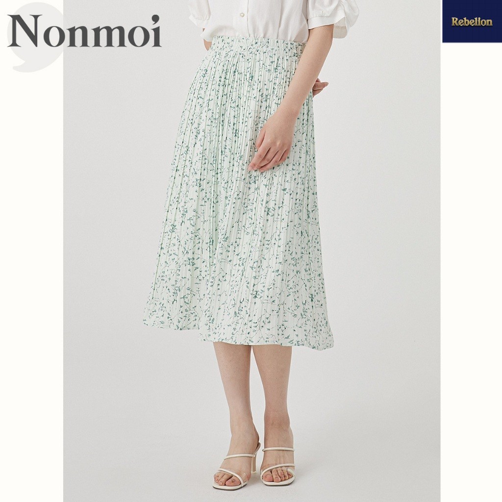 Nonmoi - Ivanna Skirt Rok Panjang Wanita Motif Floral Warna Hijau