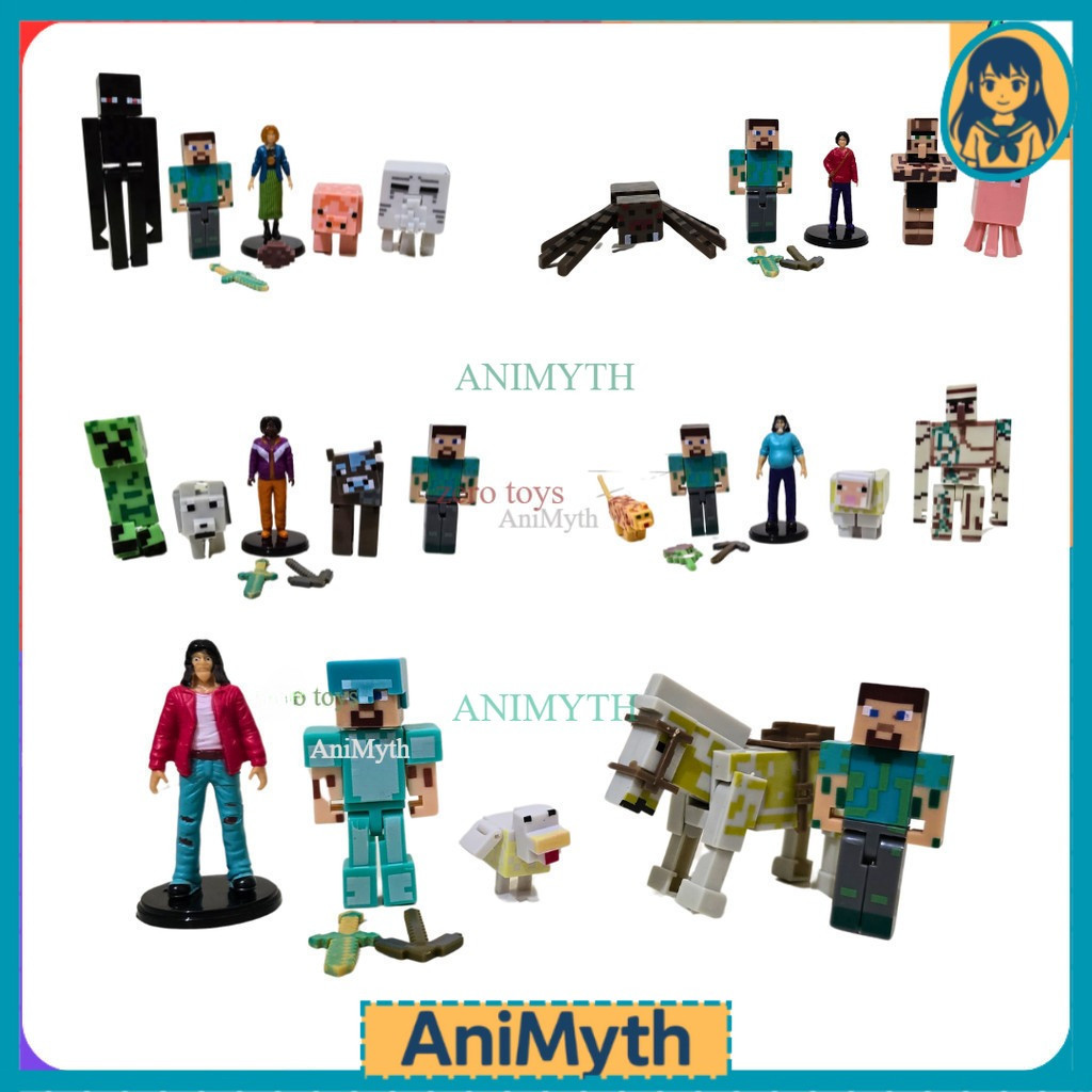Pajangan Figure Minecraft. Steve Enderman Golem Denis Koleksi Figur
