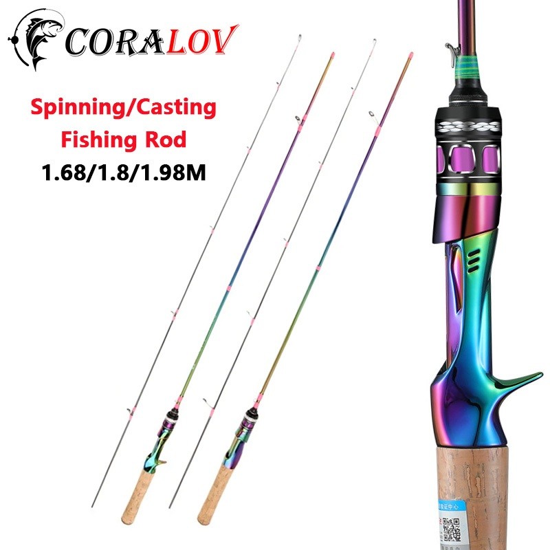 [TERLARIS] CORALOV DAIWA Reel Joran 1.68/1.8/1.98M Spinning Casting Joran Pancing Carbon Ultralight 