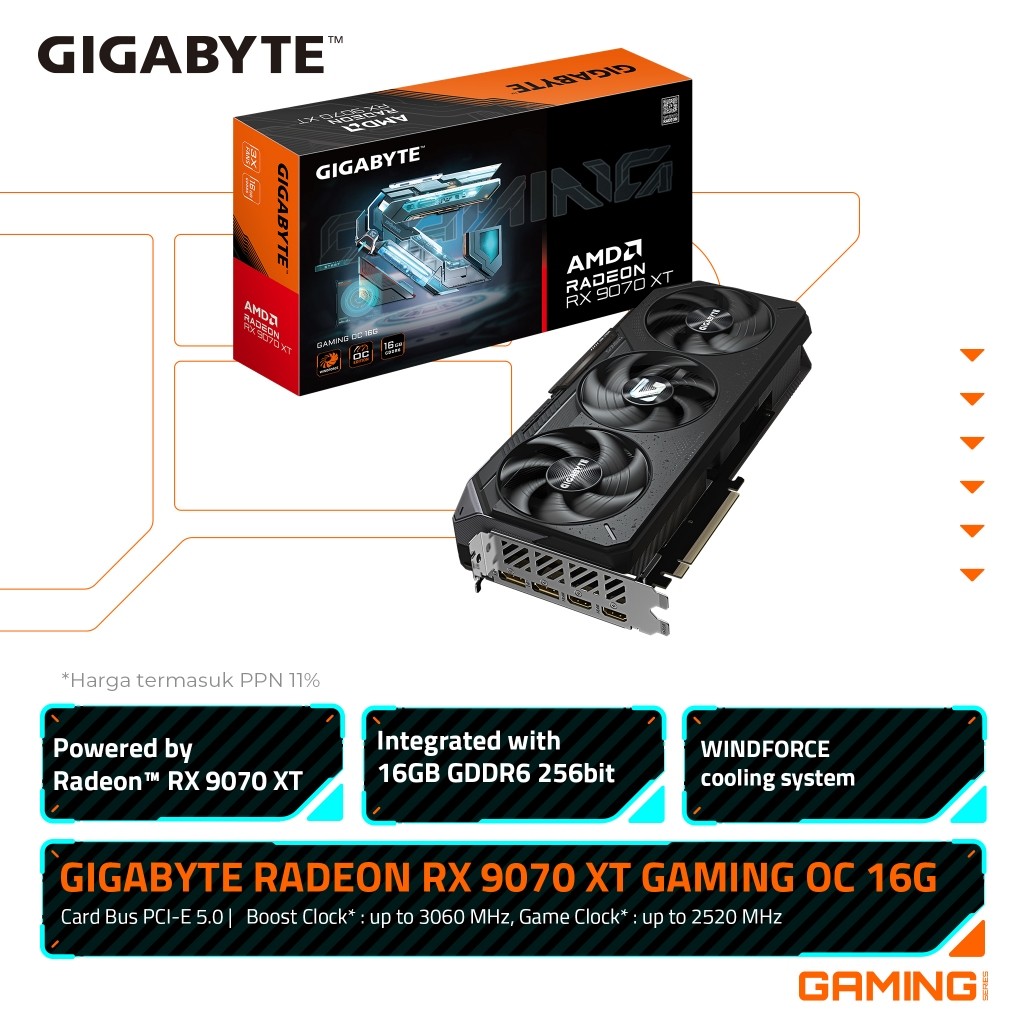 Gigabyte Radeon RX 9070 XT GAMING OC 16G