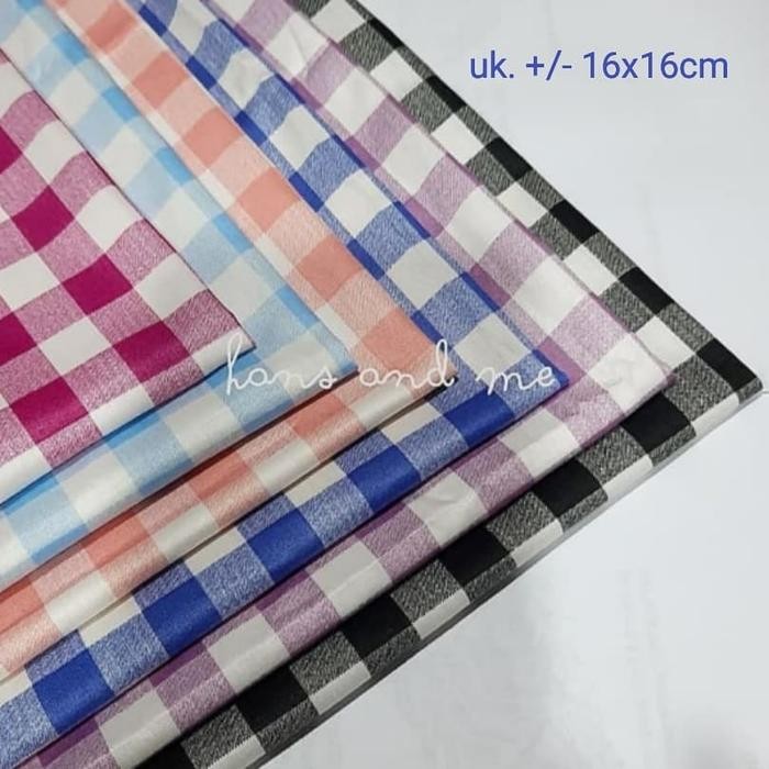 Kain Perca Katun Motif Kotak Besar (per set)