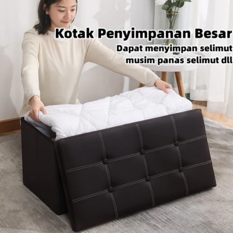 Kotak Penyimpanan Multifungsi Bangku Sofa Lipat Bangku Penyimpanan Mainan Pakaian