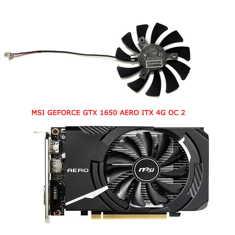 1 Piece HA9010H12F-Z,85MM 0.57A 2Pin,GPU VGA Cooler,Video Card Fan,For MSI Geforce GTX 1650 AERO ITX