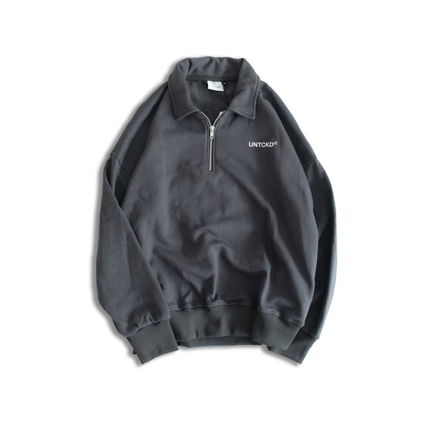 Halfzip Rugby Shirt Dark Grey - S