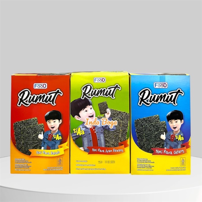 

Rumut Nori cemilan rumput laut RANS BOX isi 12 pcs X 10 gr Rumut RANS