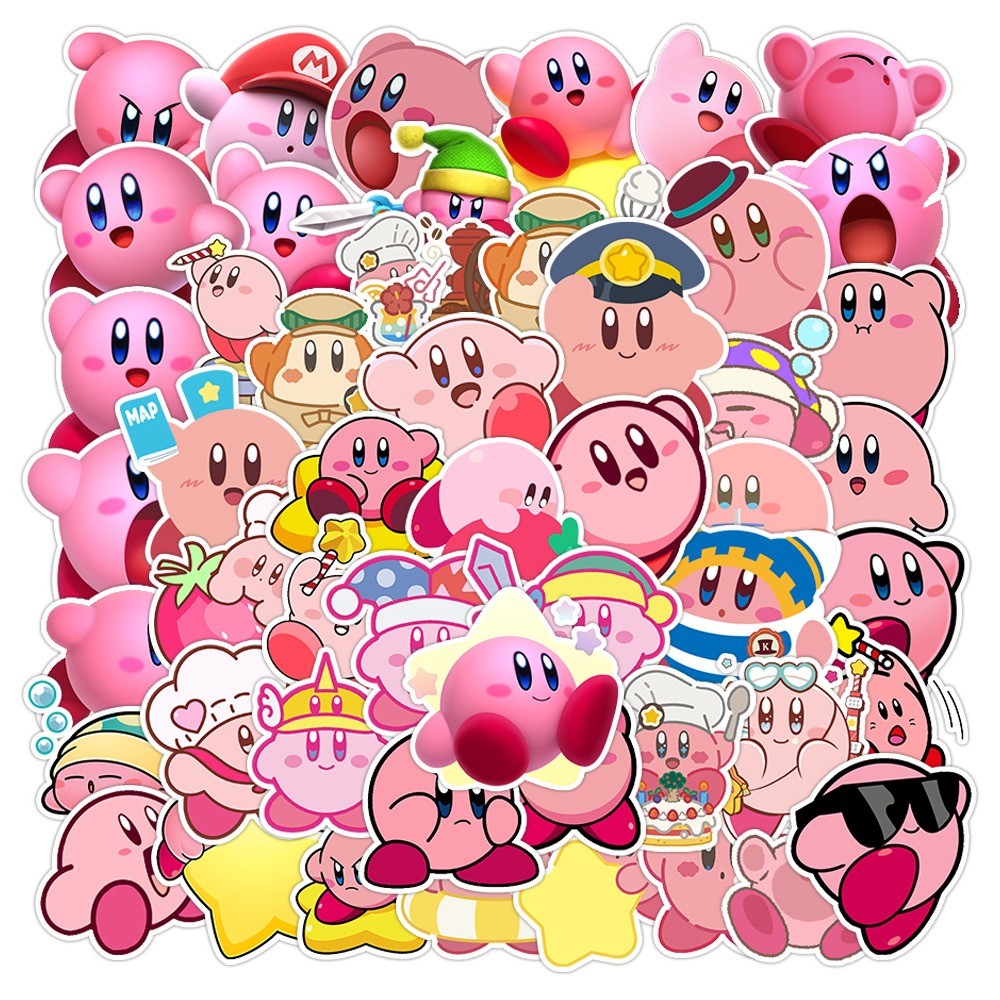 

50 Pcs Sticker Kirby Vinyl Waterproof untuk Tempelan Laptop Tumbler HP Koper DIY [12]