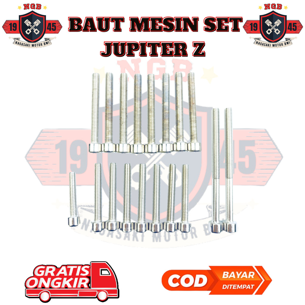 Baut Mesin Set Jupiter Z Kunci B - Baut Mesin Motor Yamaha Jupiter Z 1 Set Kunci B Original Variasi 