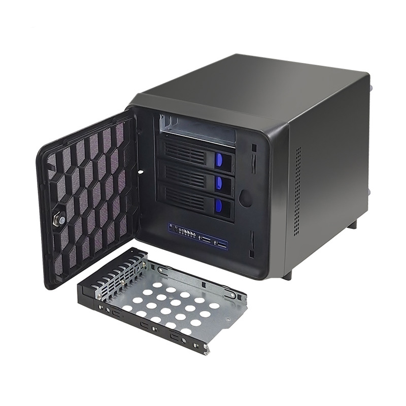 Safe Lockable NAS 4Bays Desktop Cloud Storage Server Barebone NAS04A J1900 nas IPFS server