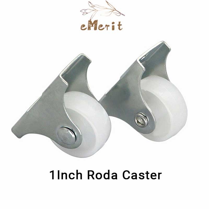 Roda Kastor Plate Pvc Nylon / Roda Troly Etalase 1 inch MATI & HIDUP (1Pcs)