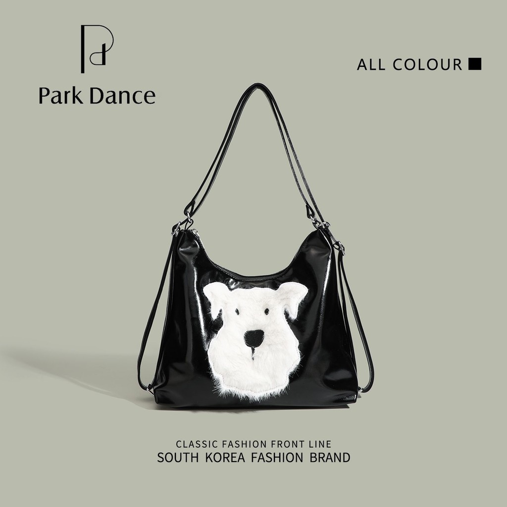 Tas Aroana Tas Tote Anak Anjing Lucu Kapasitas Besar Tas Bahu Ransel Komuter Perguruan Tinggi Korea 