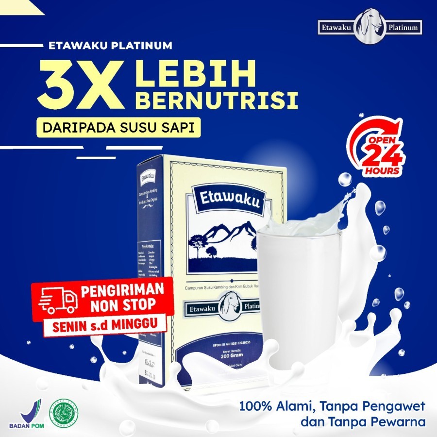 

ETAWAKU PLATINUM Susu Kambing Etawa Bubuk Murni Rendah Gula Original