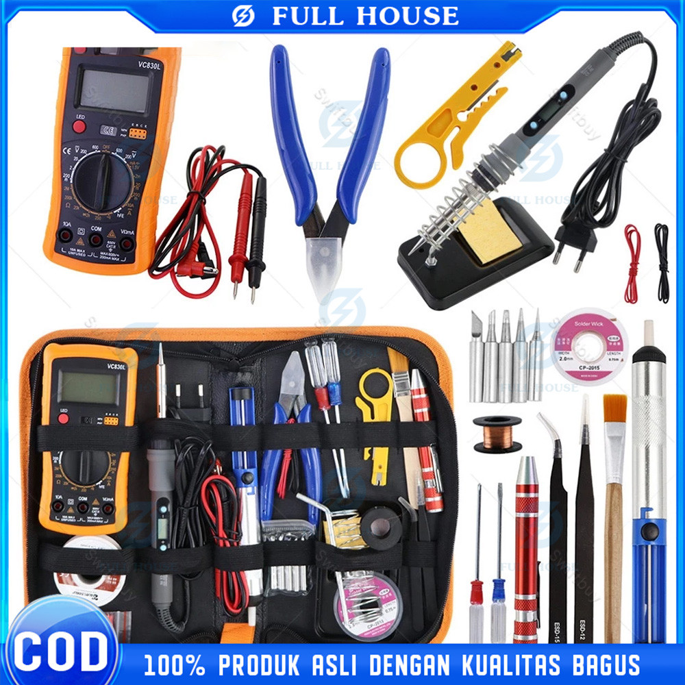 Paket Solder Listrik Lengkap Set Solder Listrik Lengkap dengan Multimeter Iron Tool Kit 220V 60W/Sol